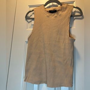 Tan knit crop top